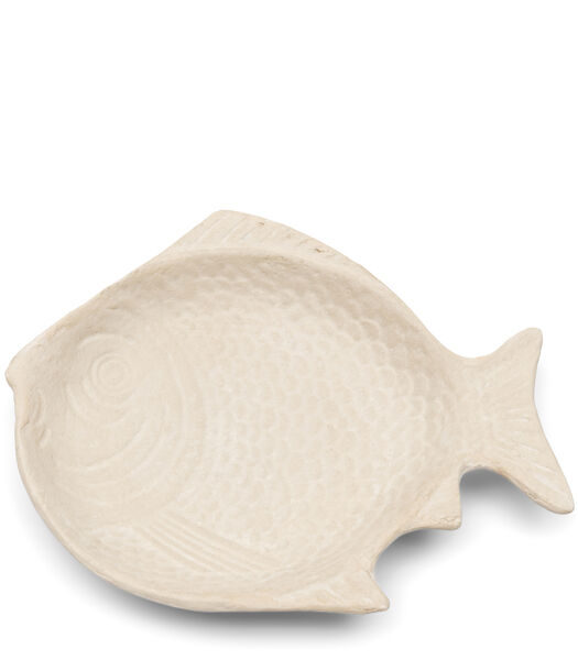 Lovely Fish Decoratie schaal Wit - diepe schaal Papier Mache vis