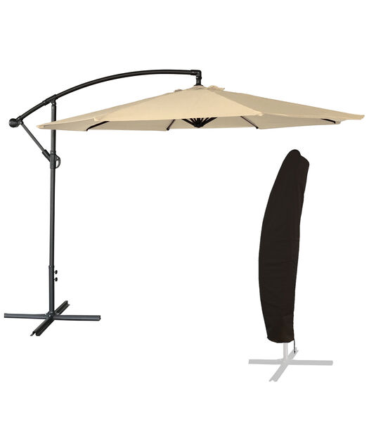 OAHU ronde parasol 3,50m diameter beige + hoes