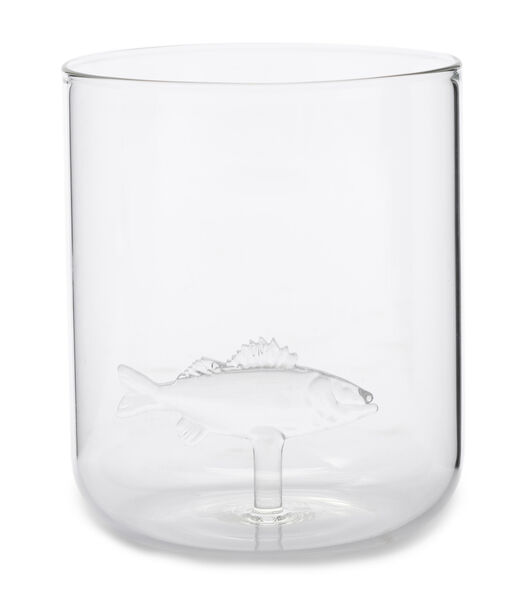Long Island Fish Waterglas Transparant - met glazen vis op bodem