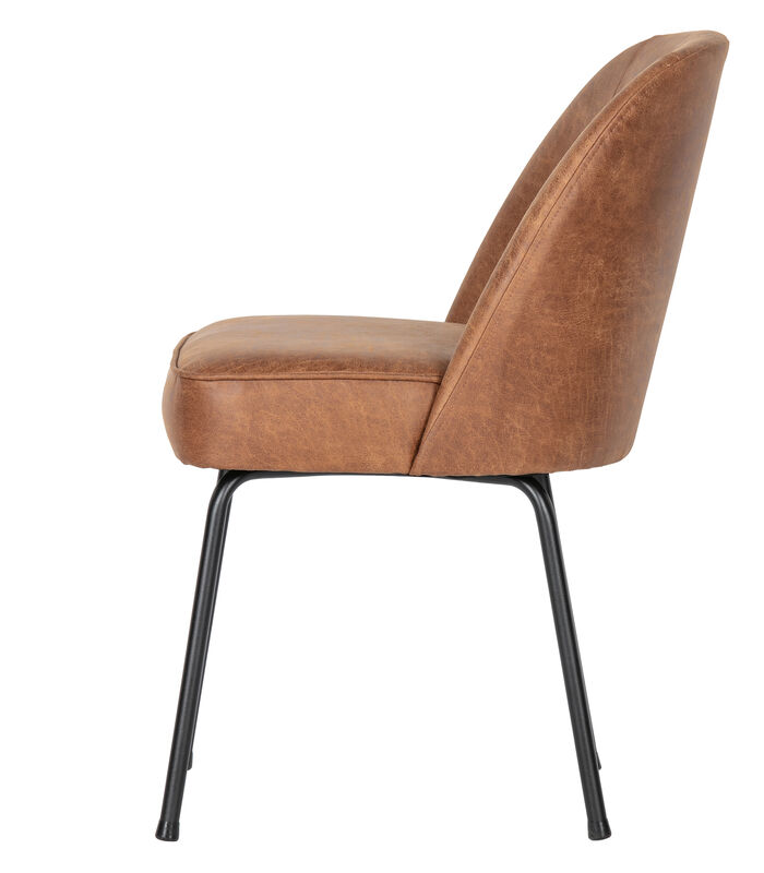 Lot de 2 chaises de table - Eco-cuir - Cognac - 82.5x50x57 - Vogue image number 3