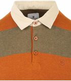 Polo à manches longues State Of Art Pique Stripes Orange image number 1