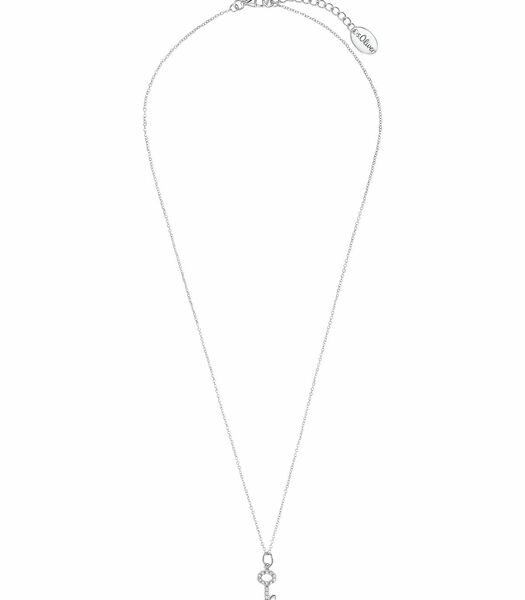 Ketting met hanger voor dames, 925 Sterling zilver, zirkonia synth. | Sleutel
