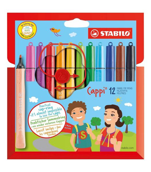 STABILO Cappi stylo-feutre Multicolore 12, 1