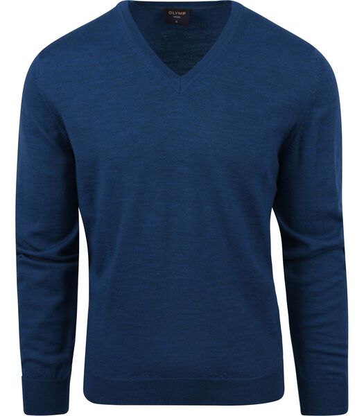 Olymp Casual Pull Laine Bleu