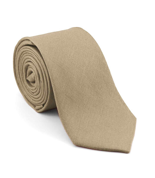 Cravate en lin beige - FIELD - Fabriquée à la main