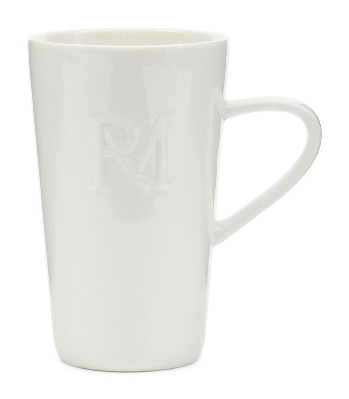 Theemok wit, Mok met oor 400 ml - RM Monogram Coffee Mug - Porselein image number 0