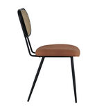 Set van 2 stoelen in riet en roestkleurige lusstof ELENA image number 2