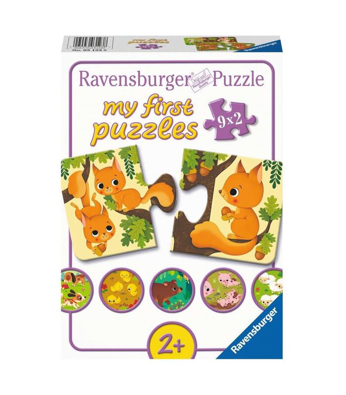 Kinderpuzzel My first puzzles Dieren en hun kleintjes - 9 x 2 stukjes image number 2