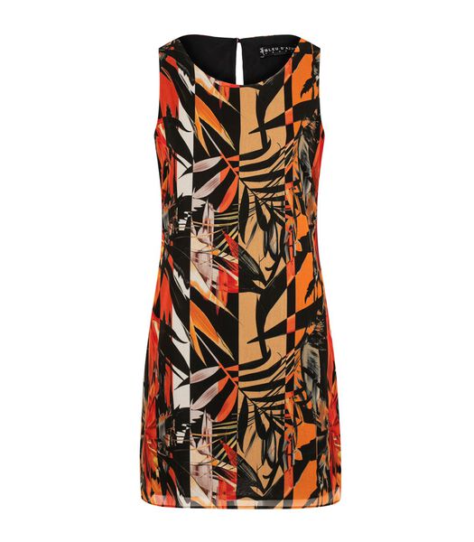 AZALEA wijd uitlopende jurk met tropische print