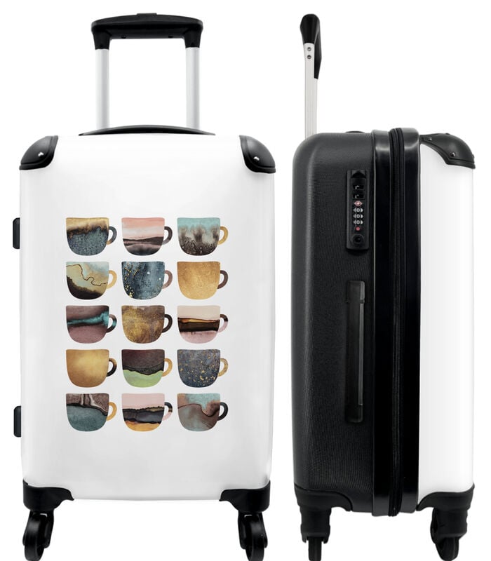 Handbagage Koffer met 4 wielen en TSA slot (Abstract - Design - Kopjes - Marmer) image number 0