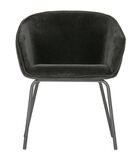 Lot de 2 chaises de table - Velours - Noir - 75x63x62 cm - Sien image number 0