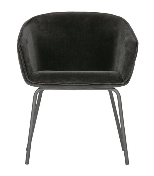 Lot de 2 chaises de table - Velours - Noir - 75x63x62 cm - Sien
