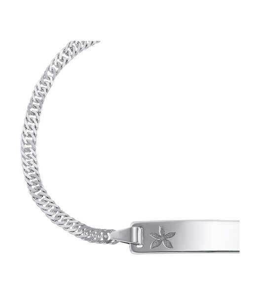 Bracelet d'identification pour fille, argent 925 sterling | fleur