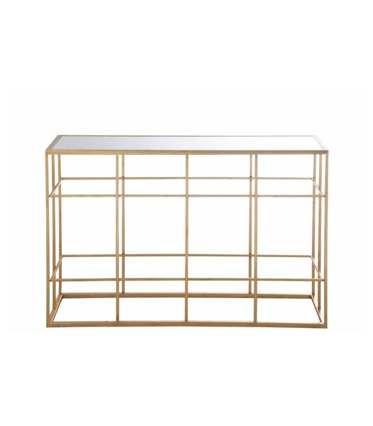 Gold - Table d'appoint - rectangulaire - plateau en verre blanc - structure en métal - couleur or