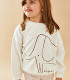 Fluwelen 2-delige pyjama met olifant, ecru/roos image number 2