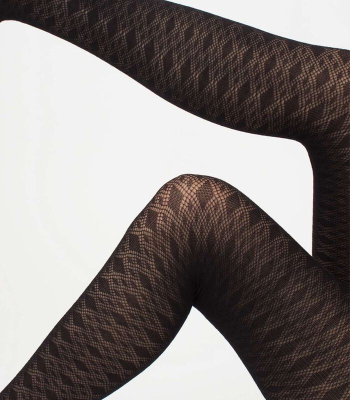 Lacery 60den Panty met geometrisch patroon - Zwart - L image number 2