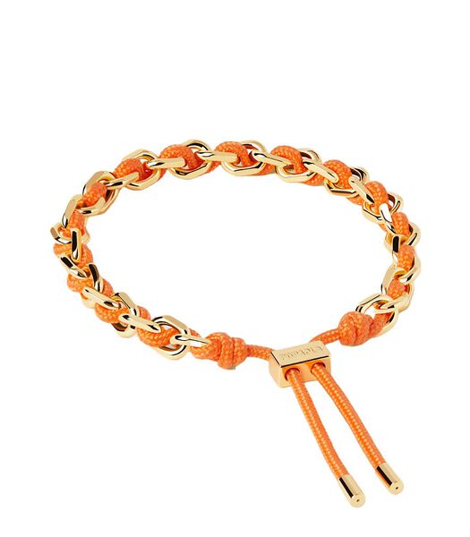 Bracelet chaîne et cordon en argent plaqué or  Tangerine