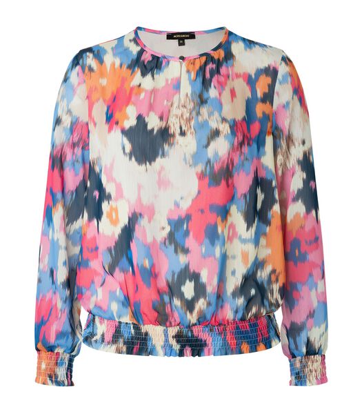 Chiffon blouse kleurrijke, abstracte all-over print