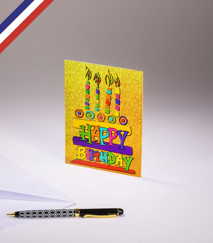 Carte simple Pop C'Art   - Happy birthday - Gâteau image number 0