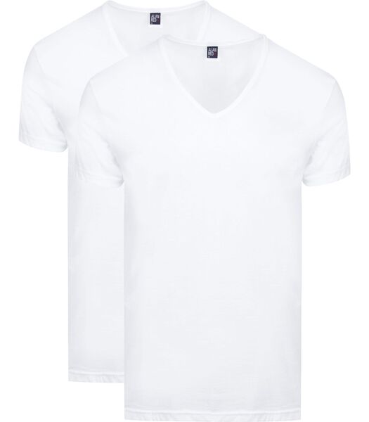Dean V-Hals T-Shirt Wit (2Pack)