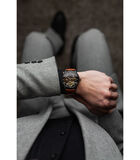 Montre homme automatique - Bracelet cuir véritable - Longitude image number 1