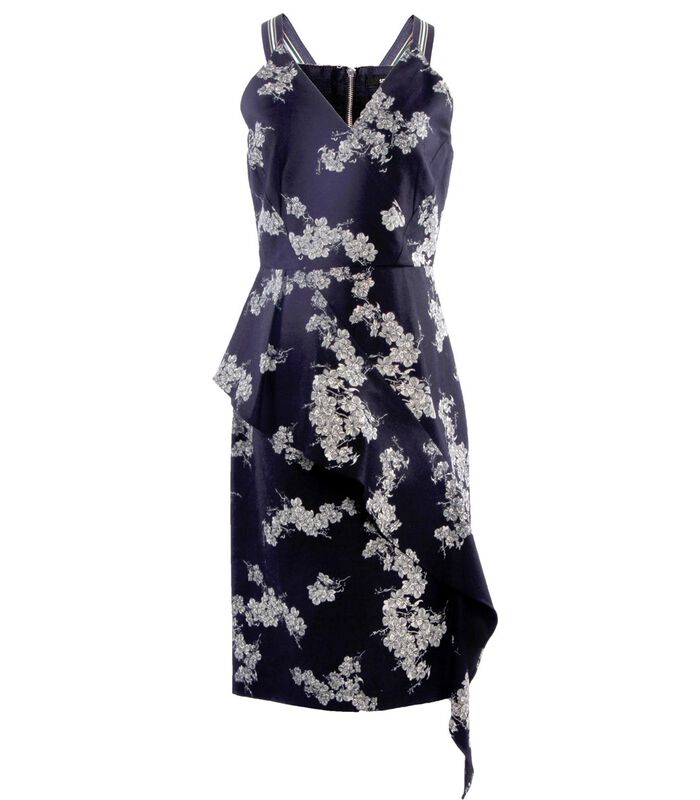 Katoenen denim jurk met bloemenmotief image number 4