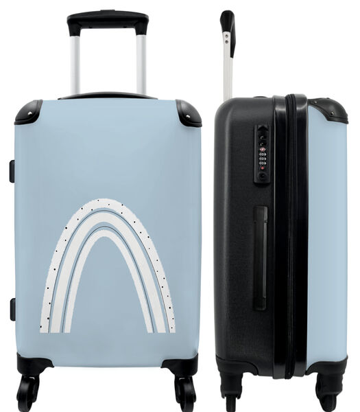 Bagage à main Valise avec 4 roues et serrure TSA (Abstrait - Pastel - Bleu - Design)