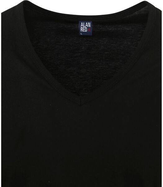 V-Hals Dean T-Shirt (2Pack) Zwart