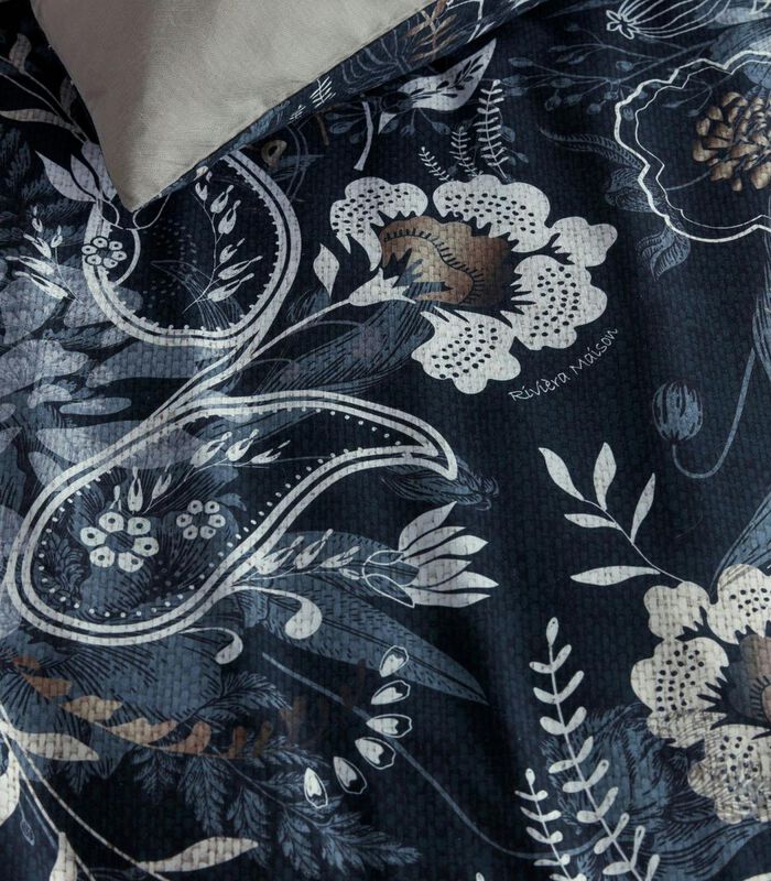 Housse de couette Floral Paisley Dark Blue Coton image number 1