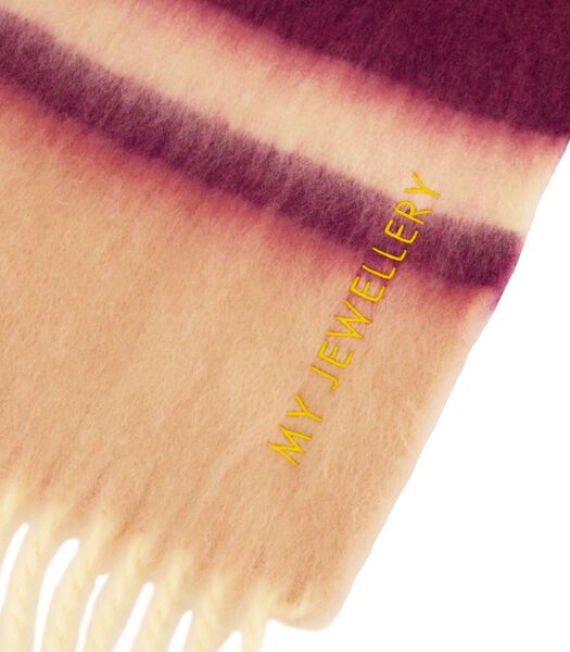Foulard rayé multicolore à franges