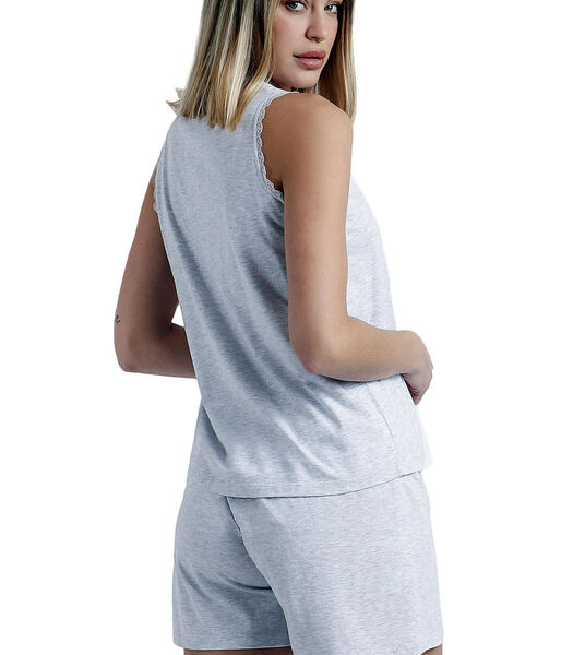 Pyjamashort tanktop Romantic Grey