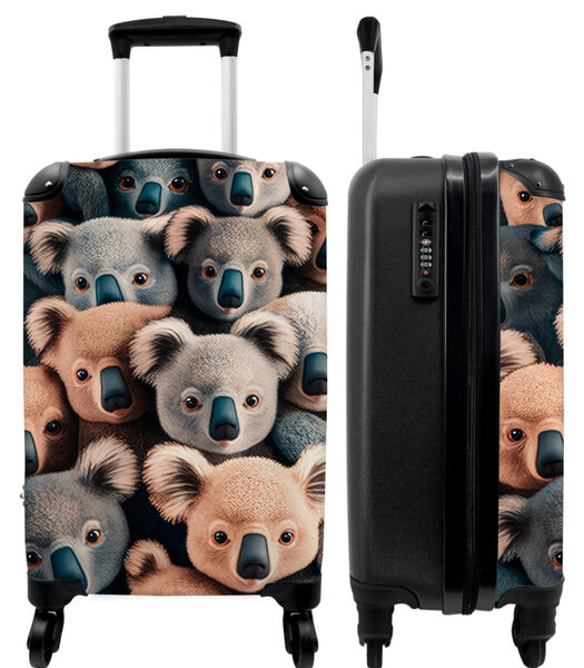 Ruimbagage koffer met 4 wielen en TSA slot (Koala - Dieren - Patronen - Grijs - Bruin)