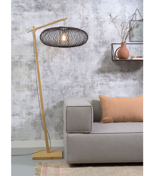 Vloerlamp Cango - Bamboe/Zwart- 80x60x176cm