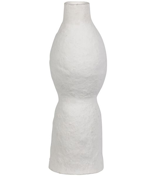 Vase - Papier Mâché - Off White  - 45x15x15  - Harire