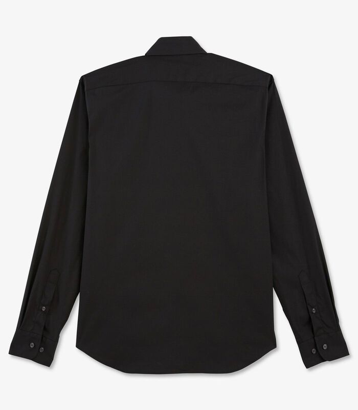 Slim-fit zwart shirt in stretch poplin image number 3