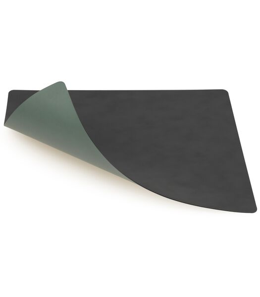 Set de table  Nupo - Cuir - Anthracite / Vert pastel - réversible - 45 x 35 cm