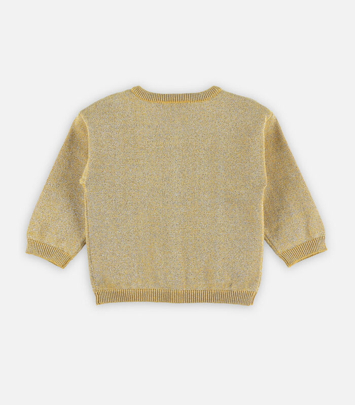 Geel vestje uit tricot en afwerkingen uit lurex image number 2