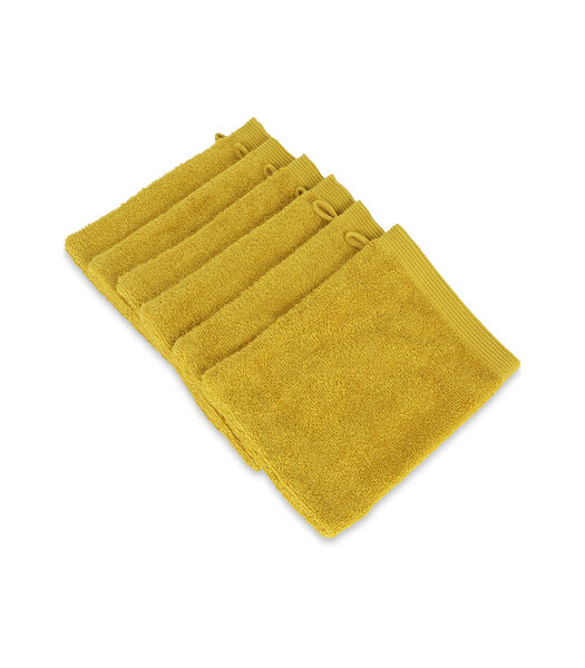 COMO - 6 gants de toilette - Mustard