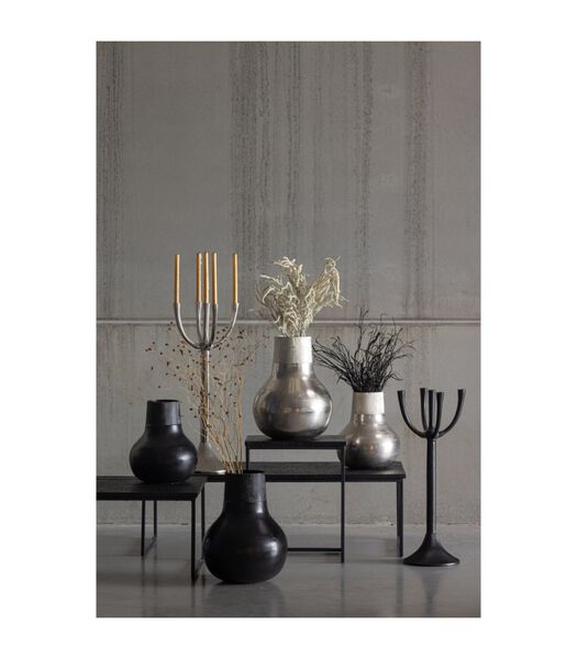 Vase - Aluminium - Noir - 46x36x36 cm - Metal