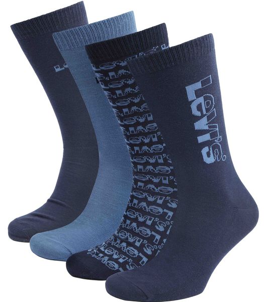 Levi's Boîte cadeau de 4 paires de chaussettes Bleu