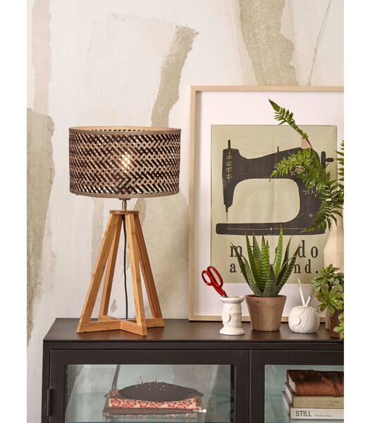 Lampe de Table Java - Bambou/Noir - Ø32x53cm