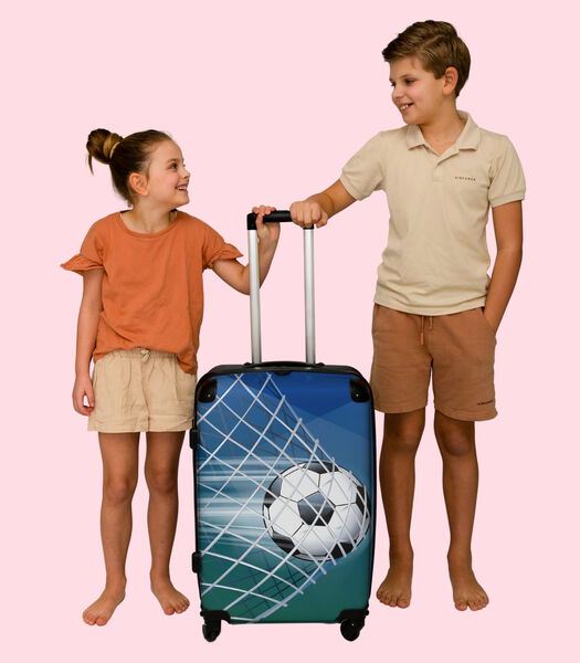 Bagage à main Valise avec 4 roues et serrure TSA (Football - But - Filet - Marquage - Garçons)