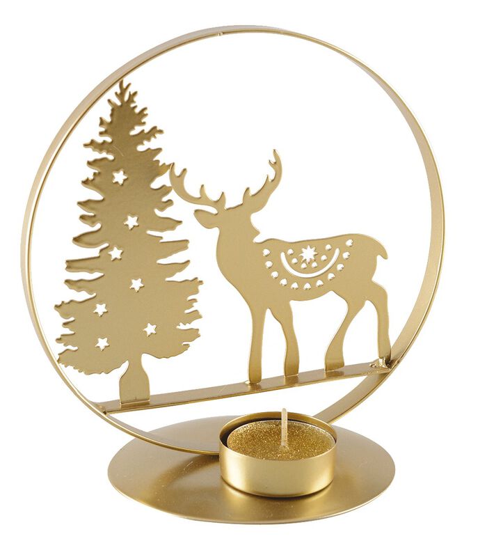 BOUGEOIR ROND SAPIN ET CERF image number 0