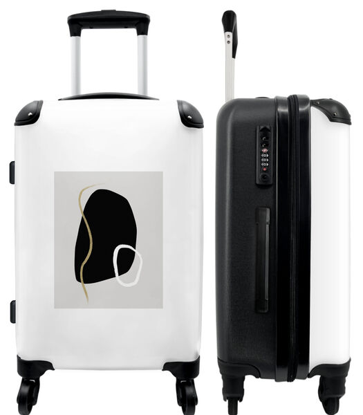Bagage à main Valise avec 4 roues et serrure TSA (Abstrait - Forme - Or - Art)