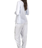 Pyjama indoor outfit broek top lange mouwen Vichy image number 1