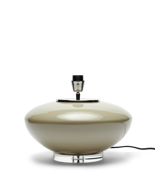 lampe de table verre, base ovale, modèle bas - Bauble - Beige