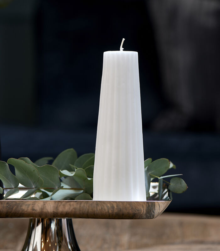 Cone Ridged Candle off-white 7x20 image number 1