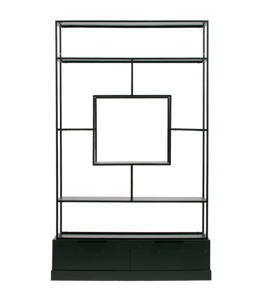 Cabinet - Métal/Bois - Noir - 204x126x38  - Fons