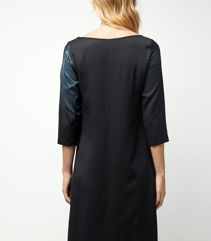 Zwarte jurk met zeefdruk LORBETHY image number 4