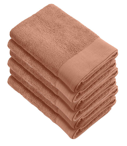 6x Soft Cotton Handdoeken 60x110 cm Terra